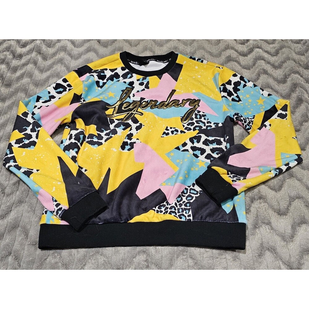Switch Mens Size L Multicolor Abstract Legendary Cheetah Crewneck Sweatshirt